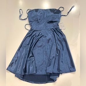 Windsor - semi formal blue silk dress